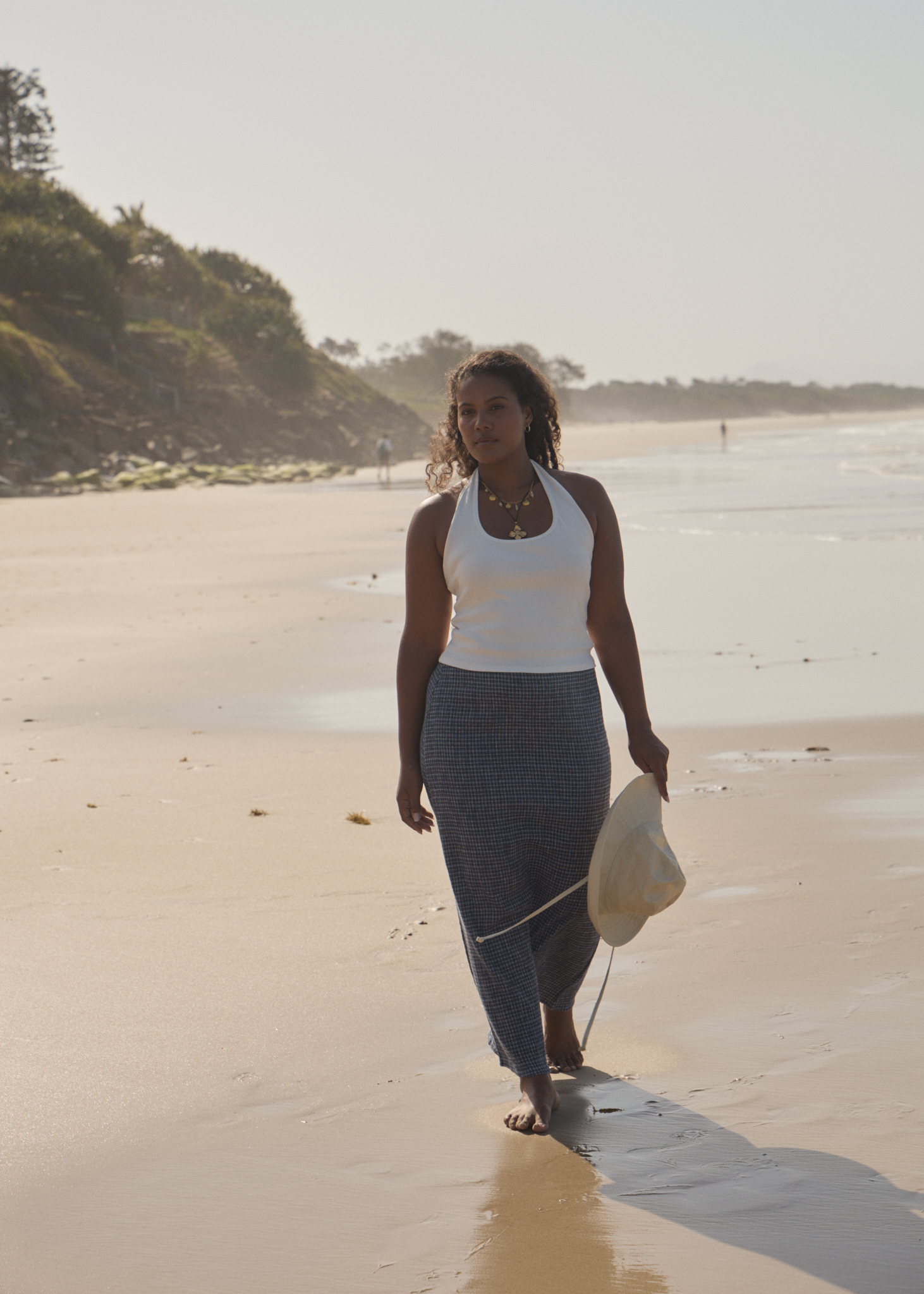 AFENDS Womens Shipwreck - Seersucker Maxi Skirt - Marlin