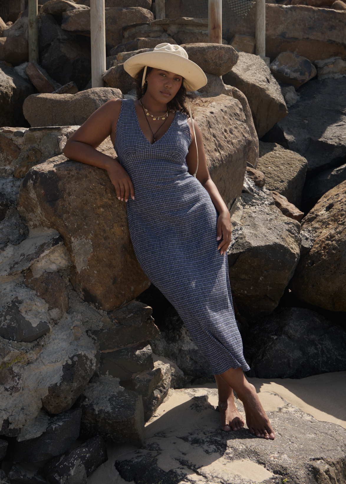 AFENDS Womens Tully - Seersucker Maxi Dress - Marlin AFENDS Womens Tully - Seersucker Maxi Dress - Marlin