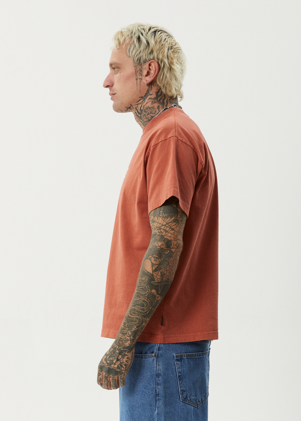 AFENDS Mens Nuts N Bolts - Heavyweight Boxy Tee - Terra