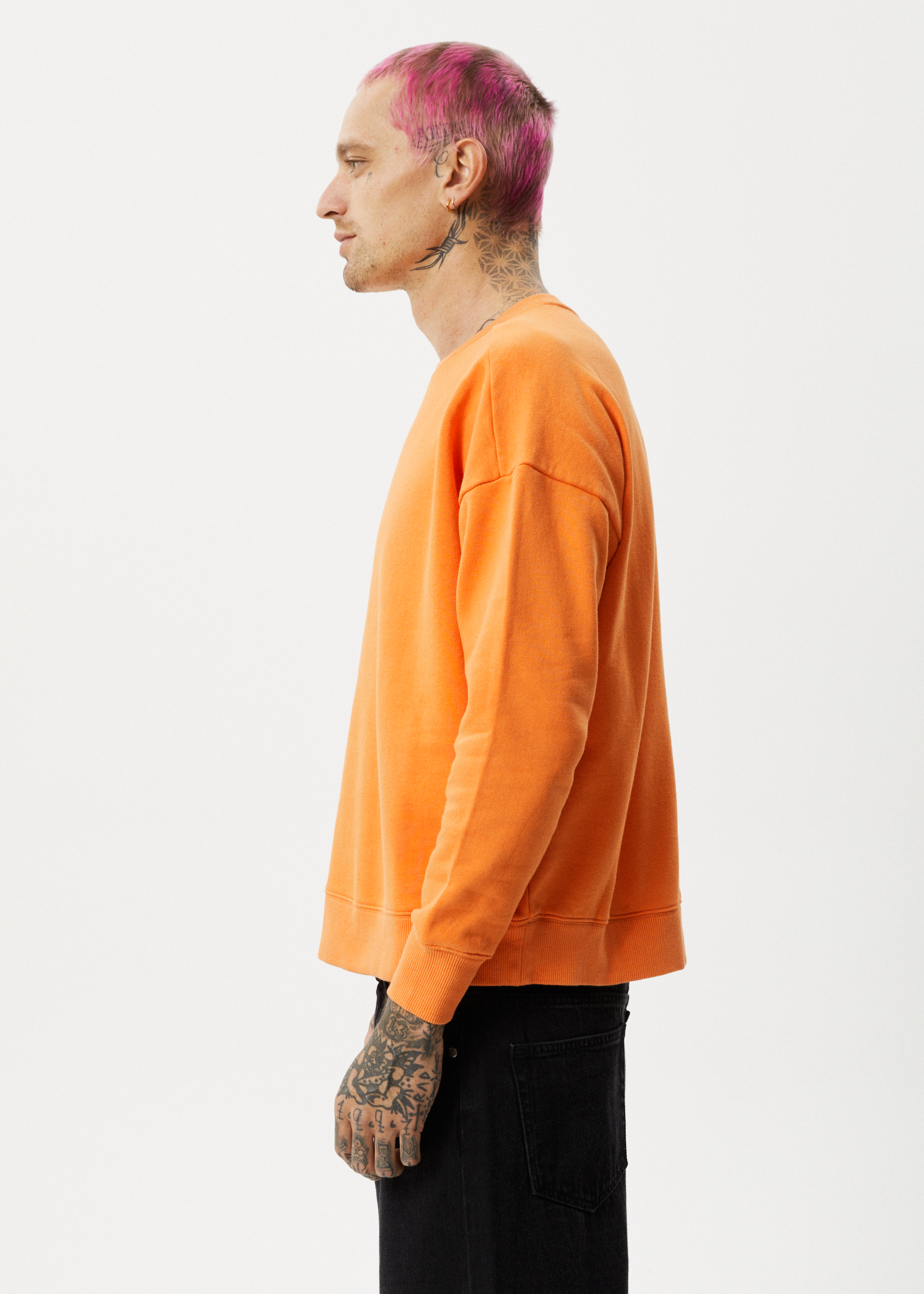 AFENDS Mens Minimum - Crew Neck Jumper - Sunset