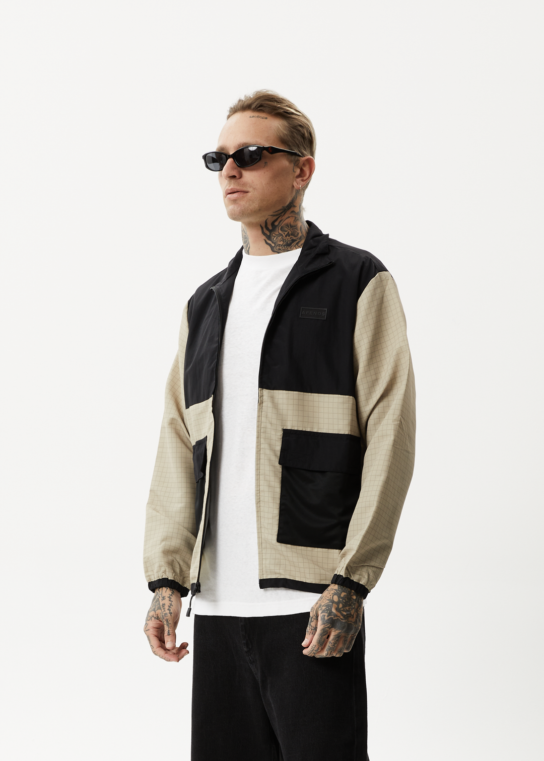 AFENDS Mens Checkmate - Recycled Check Spray Jacket - Multi 