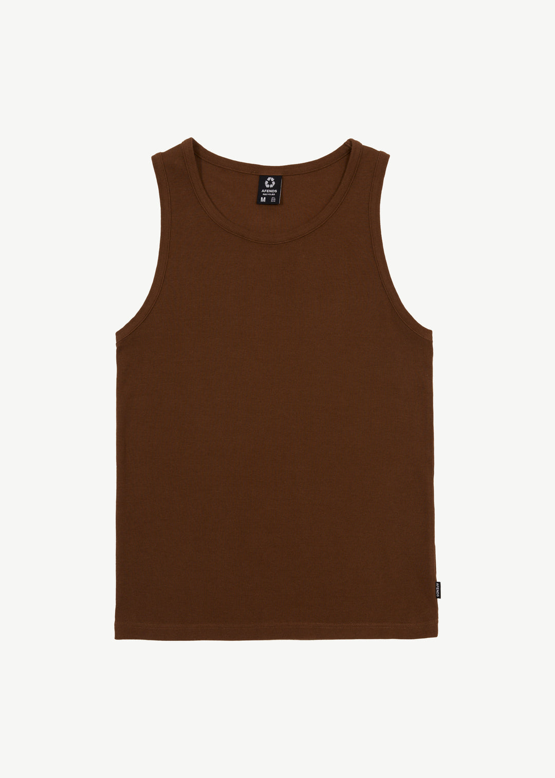 AFENDS Mens Paramount - Ribbed Singlet - Toffee 