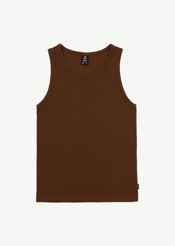 Afends Mens Paramount - Recycled Ribbed Singlet - Toffee 
