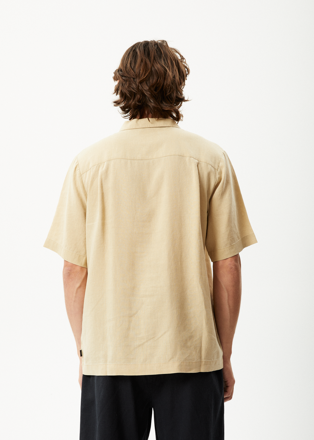 AFENDS Mens Daily - Cuban Shorts Sleeve Shirt - Camel 