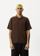 Afends Mens Daily - Hemp Cuban Short Sleeve Shirt - Coffee - Afends mens daily   hemp cuban short sleeve shirt   coffee 