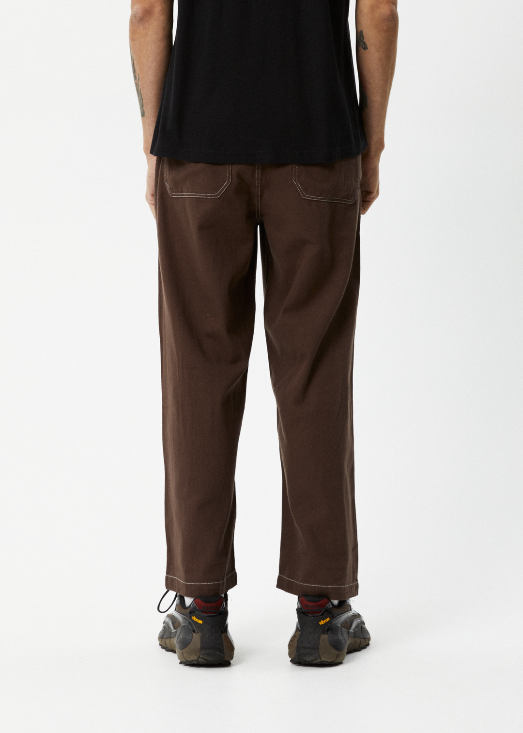 AFENDS Mens Pablo - Baggy Pants - Coffee 