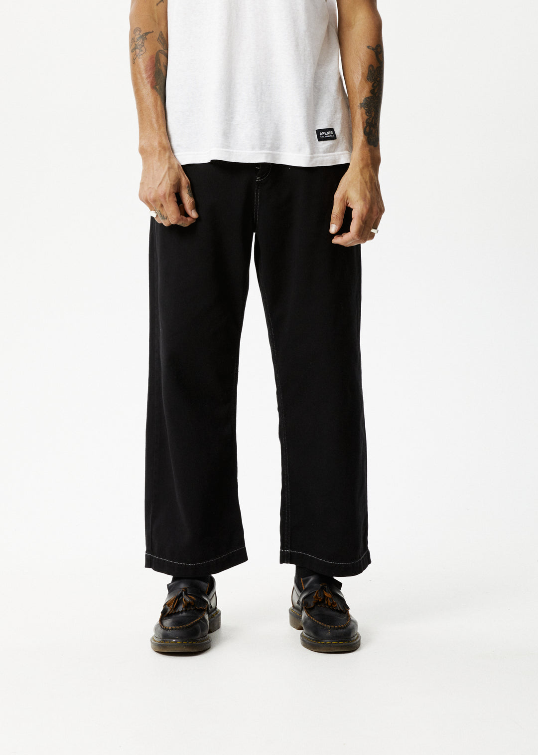 AFENDS Mens Pablo - Baggy Pants - Black 