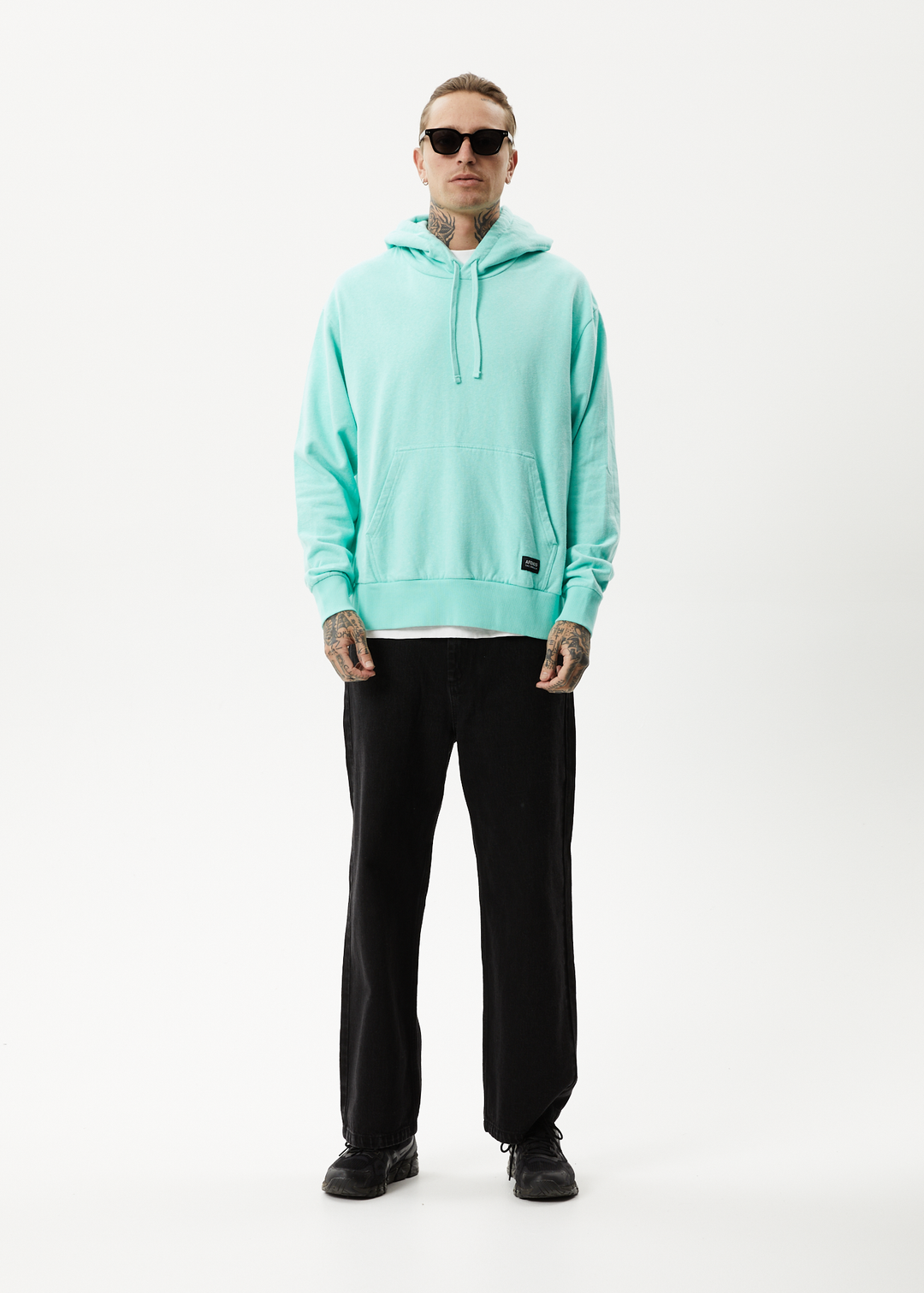 AFENDS Mens All Day - Relaxed Hoodie - Mint 