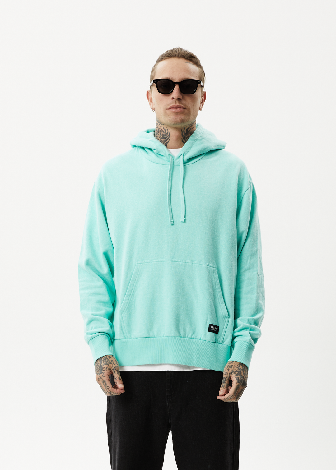 AFENDS Mens All Day - Relaxed Hoodie - Mint 