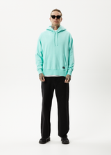 AFENDS Mens All Day - Hemp Relaxed Hoodie - Mint - Afends mens all day   hemp hoodie   mint 