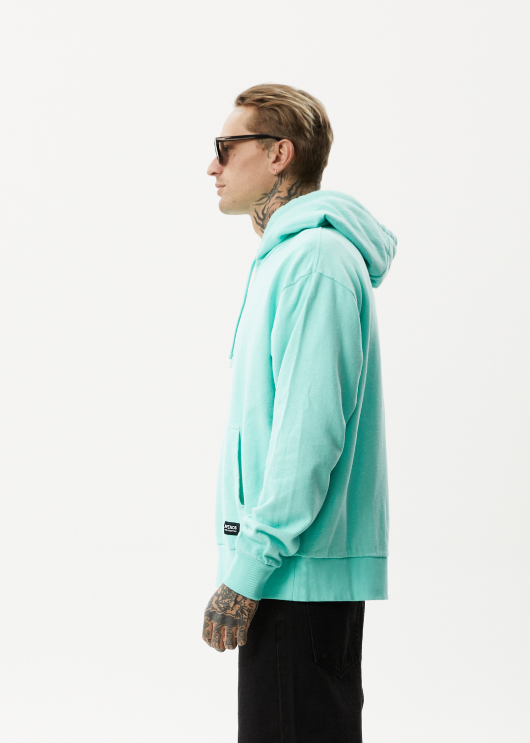 AFENDS Mens All Day - Relaxed Hoodie - Mint 