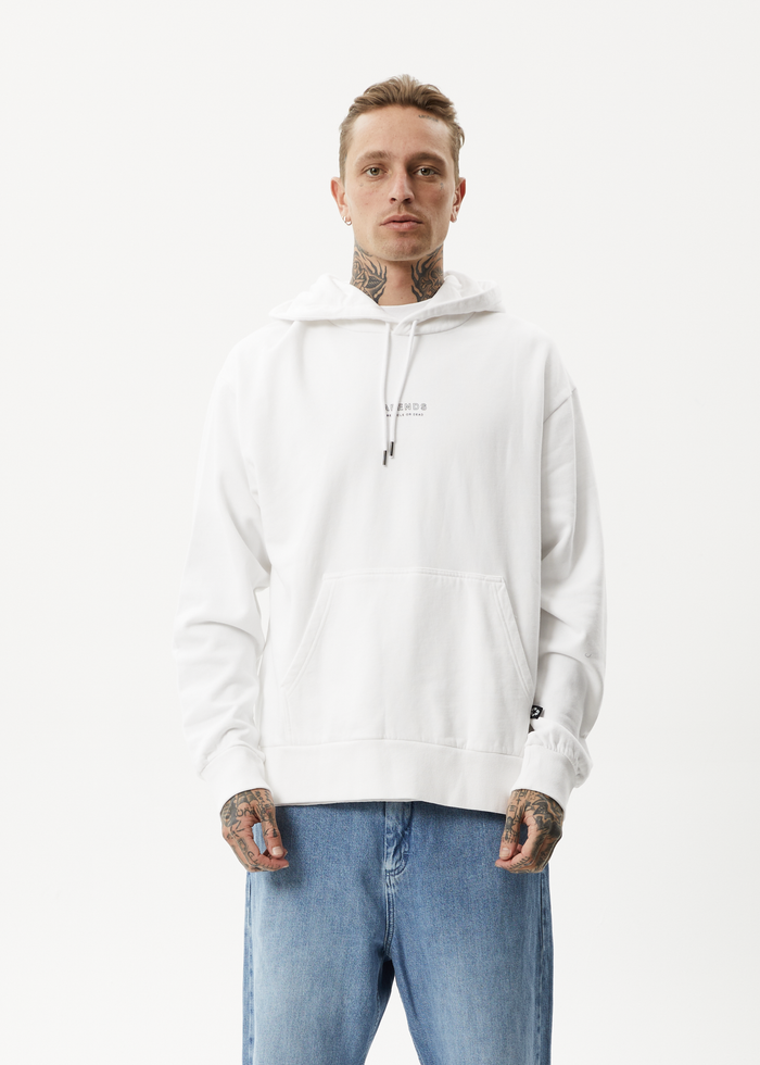 Afends Mens Credits - Recycled Hoodie - White 