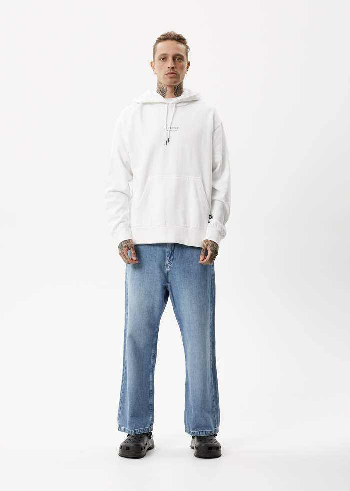 Afends Mens Credits - Recycled Hoodie - White 