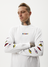Afends Mens Wahzoo - Recycled Long Sleeve Graphic T-Shirt - White - Afends mens wahzoo   recycled long sleeve graphic t shirt   white 