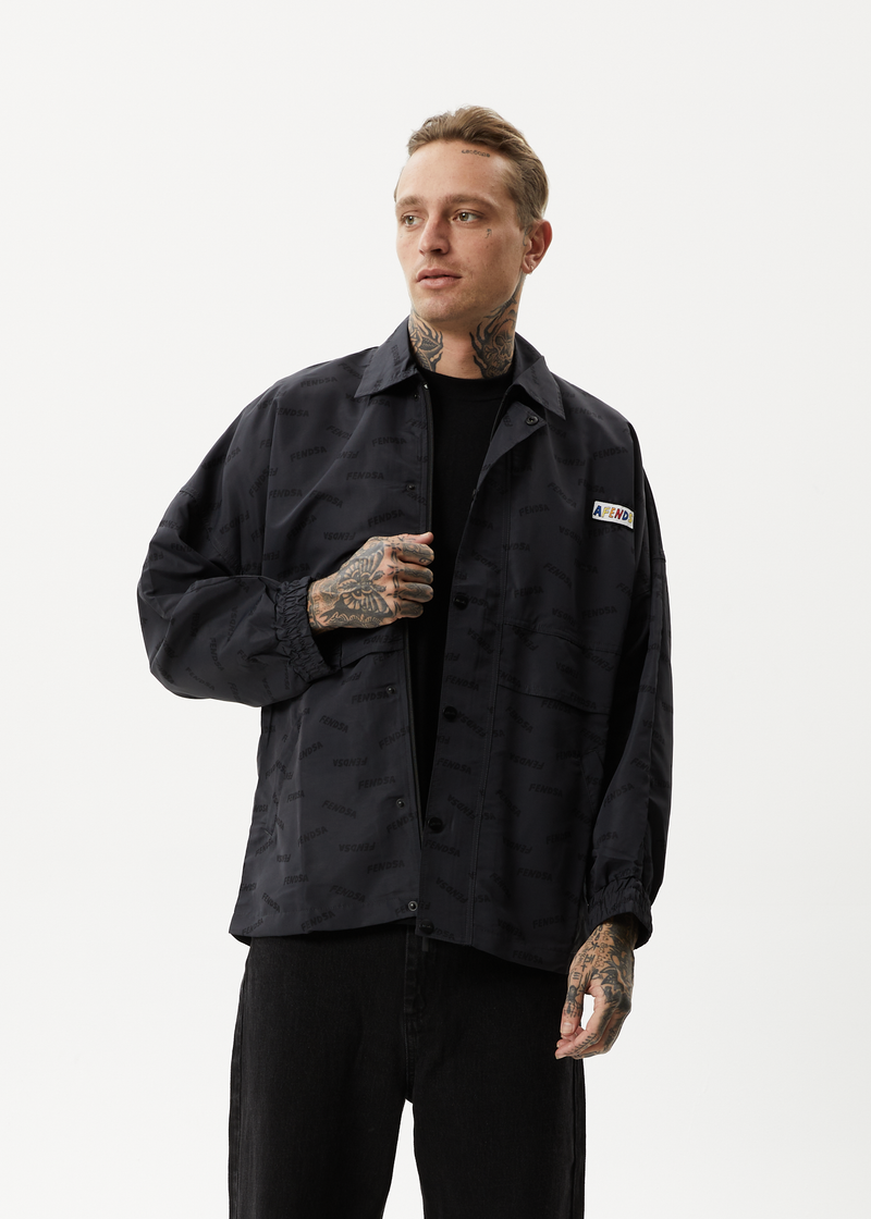 Afends Mens Fendsa - Recycled Spray Jacket - Charcoal