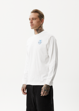 Afends Mens Chromed - Recycled Long Sleeve Graphic T-Shirt - White - Afends mens chromed   recycled long sleeve graphic t shirt   white 
