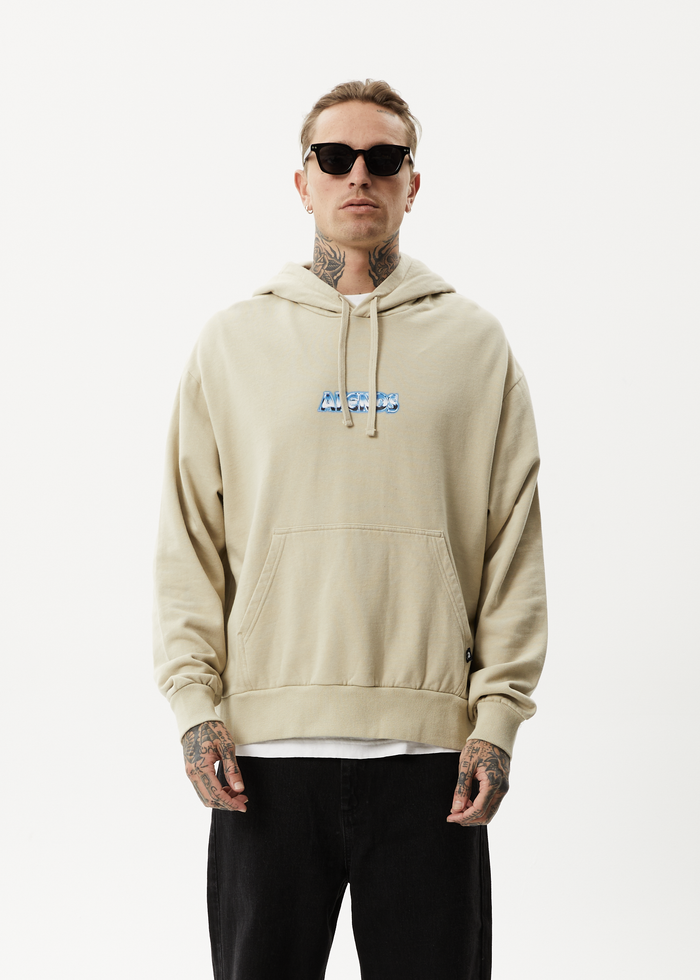 Afends Mens Chromed - Recycled Hoodie - Cement 