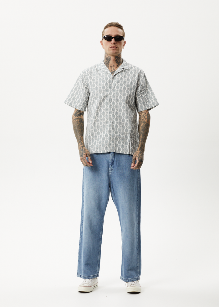 Afends Mens Worldstar - Organic Cuban Short Sleeve Shirt - White 
