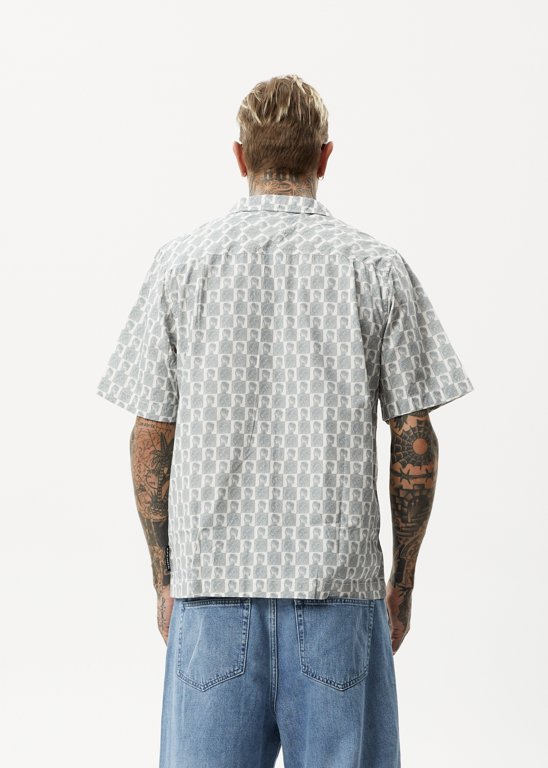 AFENDS Mens Worldstar - Cuban Short Sleeve Shirt - White 