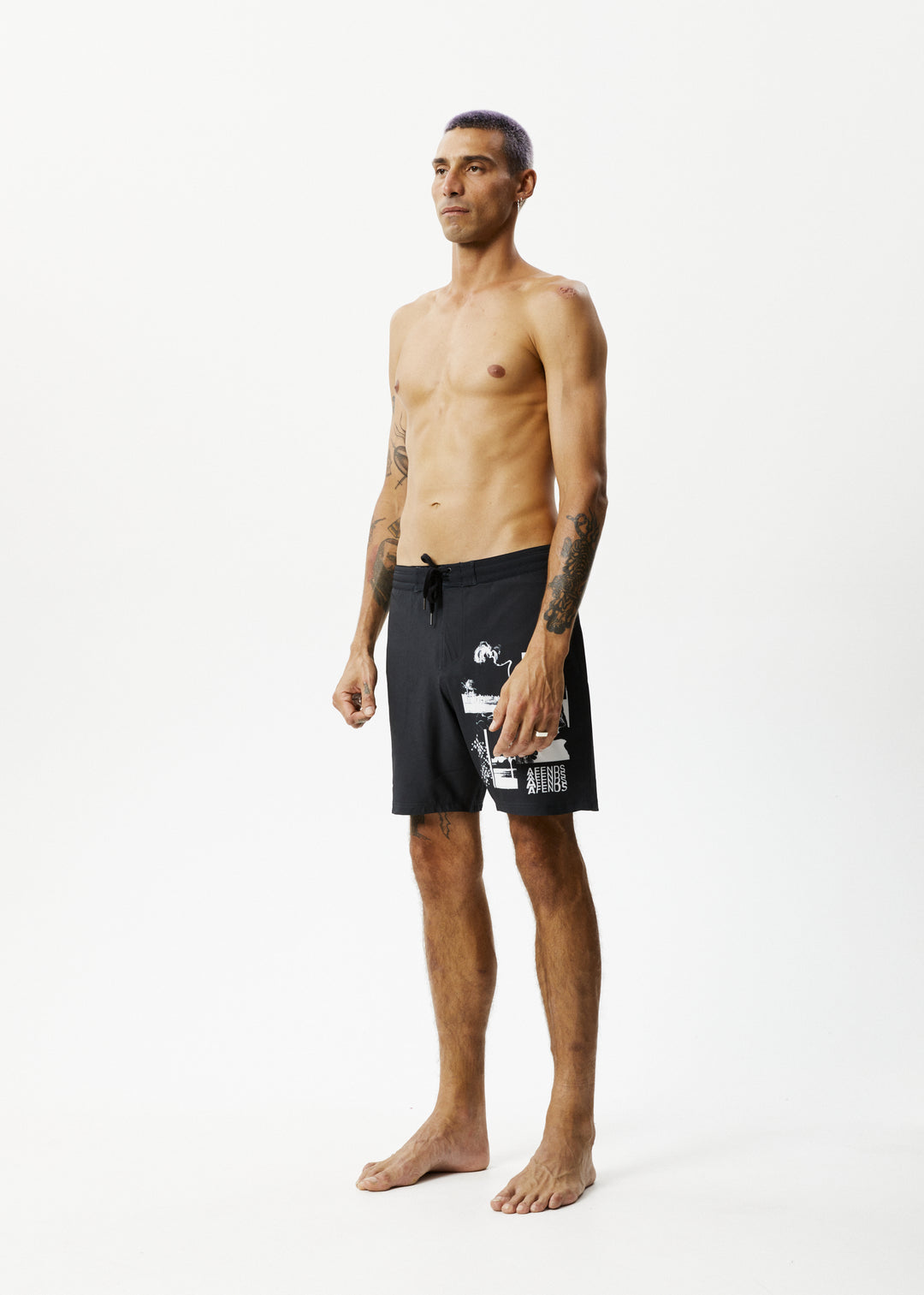 AFENDS Mens Collage - Boardshorts 18" - Charcoal 