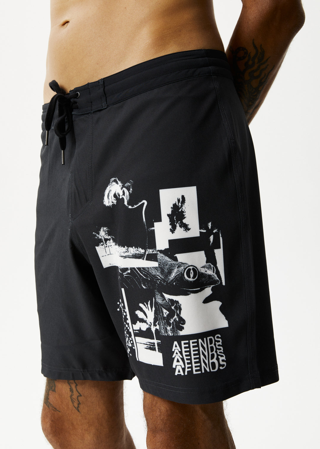 AFENDS Mens Collage - Boardshorts 18" - Charcoal 