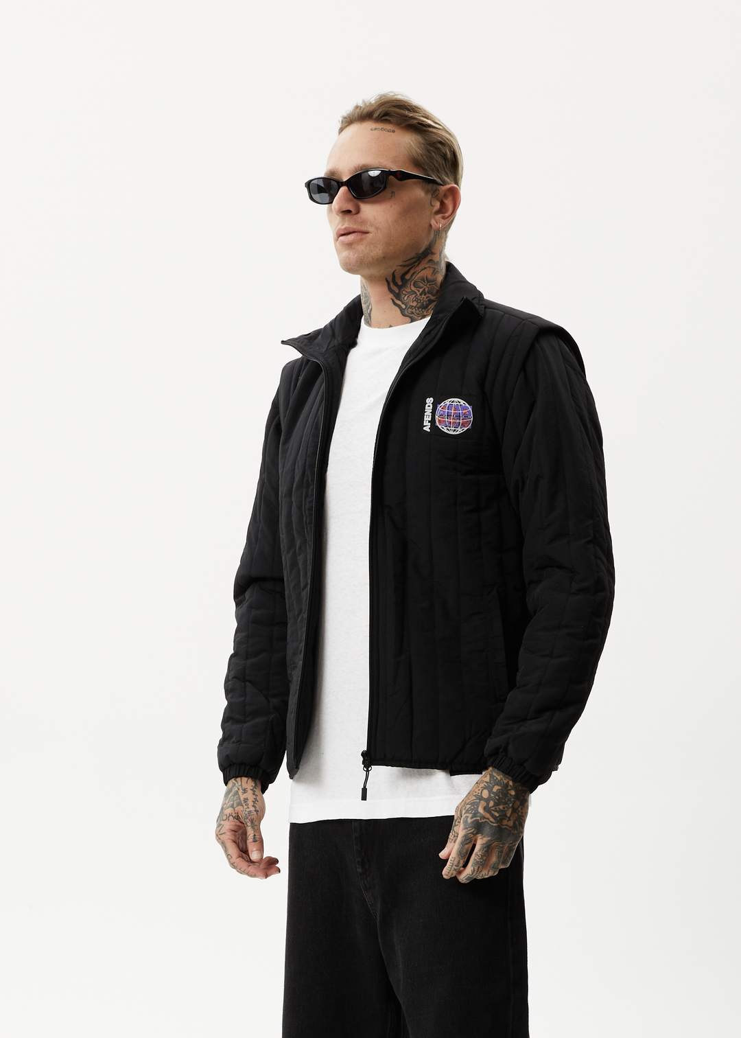 AFENDS Mens Question Everything - Puffer Jacket - Black 