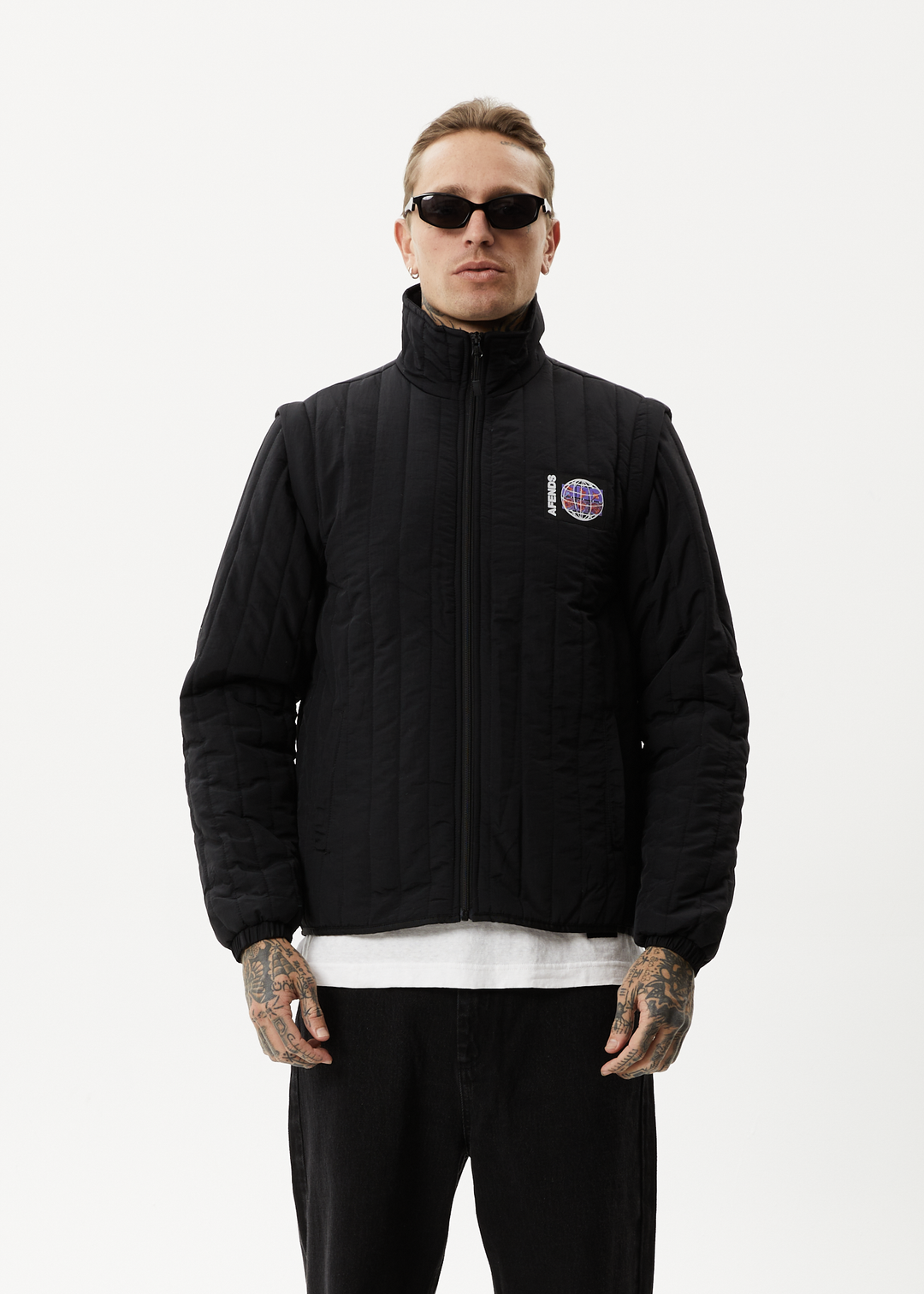 AFENDS Mens Question Everything - Puffer Jacket - Black 