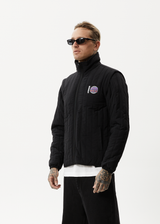 Afends Mens Question Everything - Recycled Puffer Jacket - Black - Afends mens question everything   recycled puffer jacket   black 