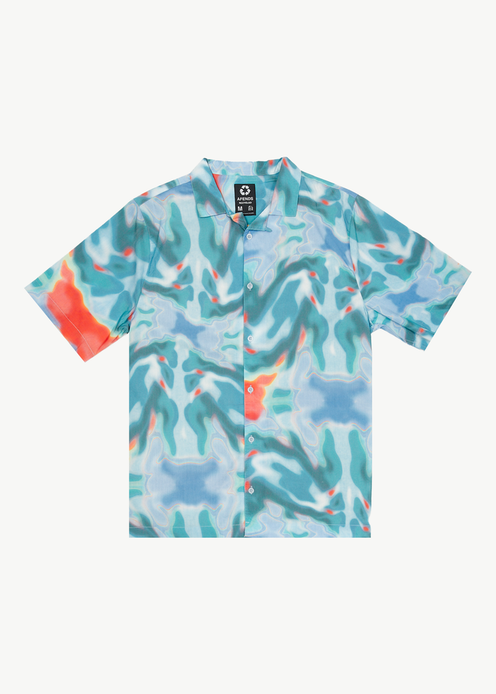 Afends Mens Thermal Recycled Cuban Short Sleeve Shirt Multi