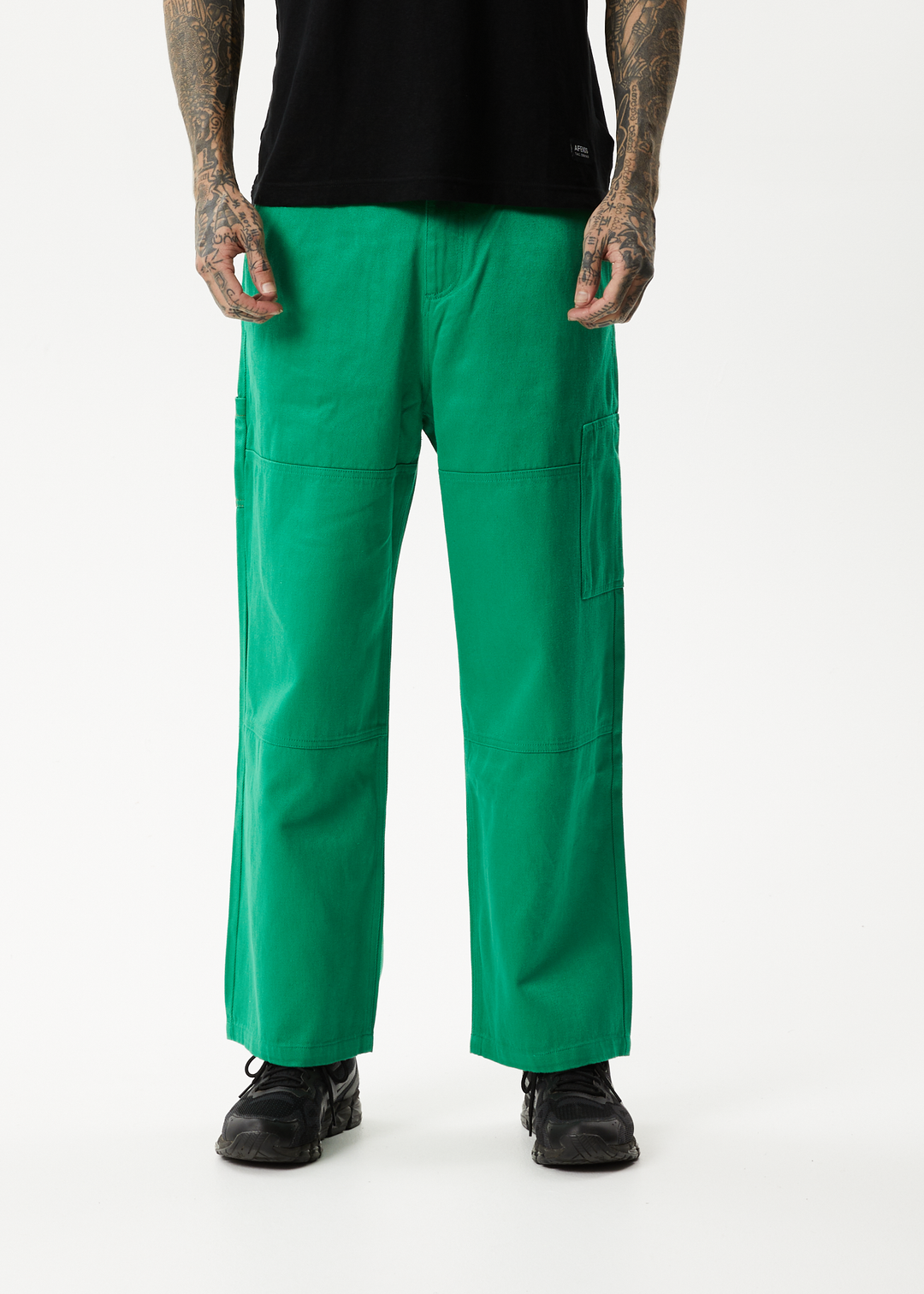 AFENDS Mens Sleepy Hollow Richmond - Twill Baggy Carpenter Pants - Forest 