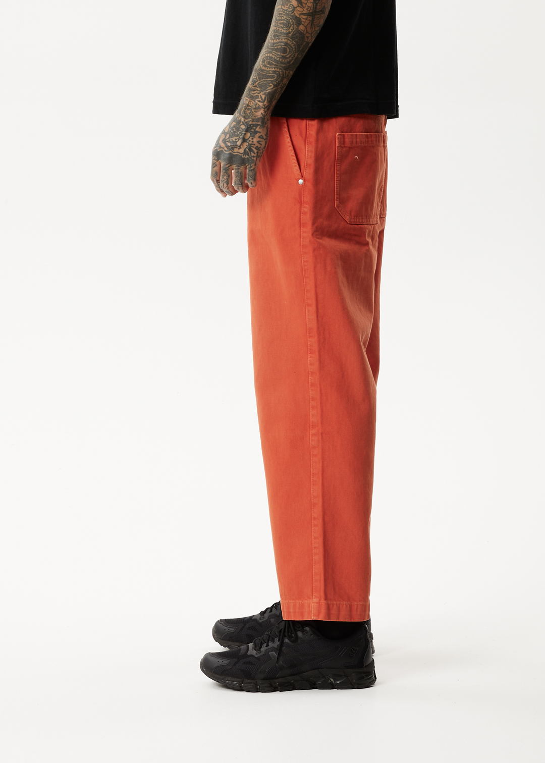 AFENDS Mens Louie - Denim Wide Leg Jeans - Faded Orange 