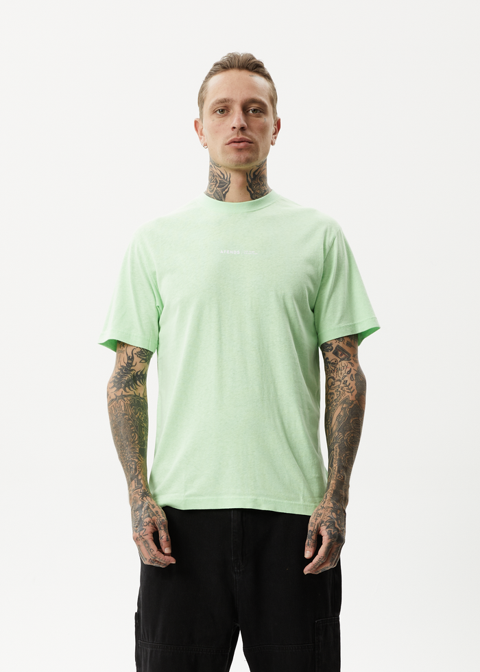 Afends Mens Horizon - Hemp Retro T-Shirt - Lime Green 