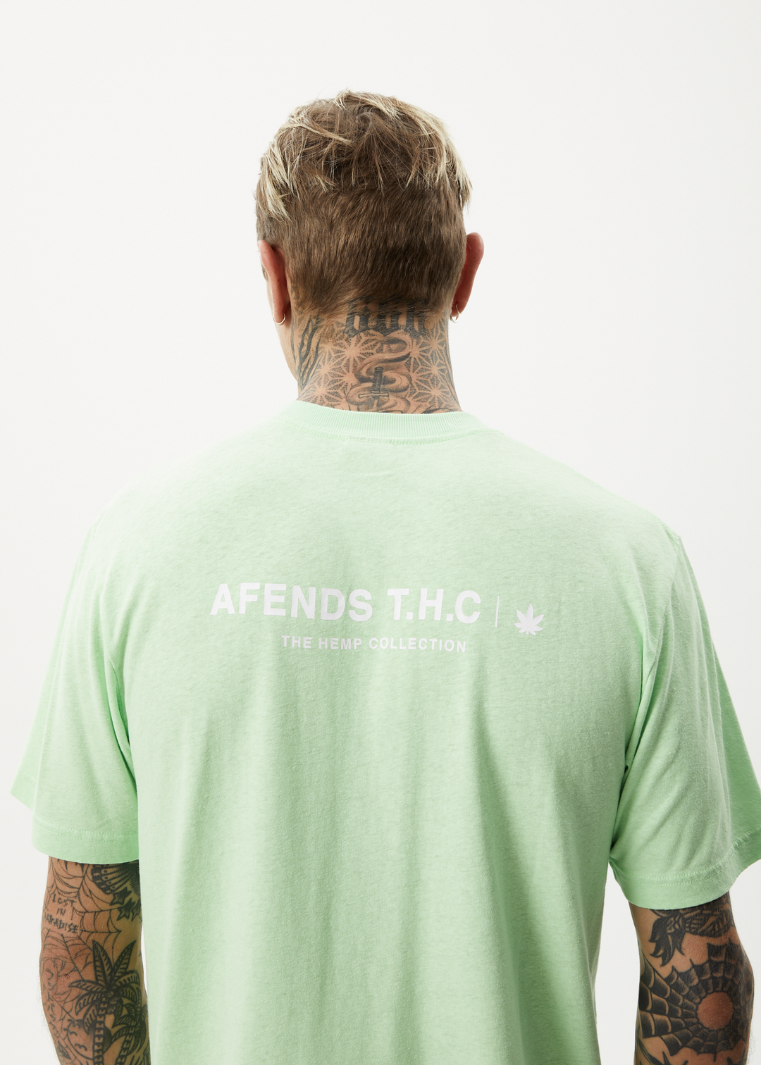 AFENDS Mens Horizon - Retro T-Shirt - Lime Green 