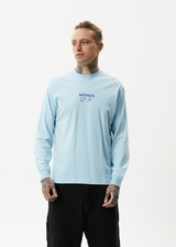 Afends Mens Spiral - Recycled Long Sleeve Graphic T-Shirt - Sky Blue - Afends mens spiral   recycled long sleeve graphic t shirt   sky blue 
