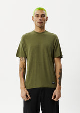 Afends Mens Classic - Hemp Retro T-Shirt - Military - Afends mens classic   hemp retro t shirt   military 