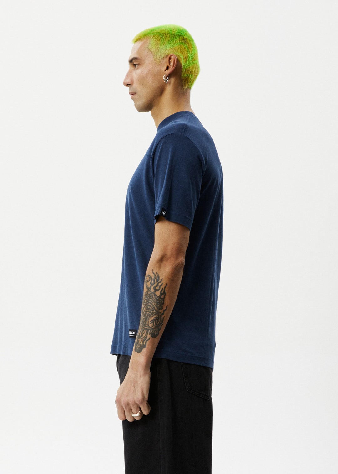 AFENDS Mens Classic - Retro Fit Tee - Navy 