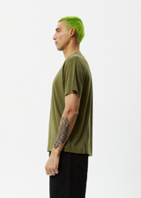 Afends Staple - Hemp Boxy Fit Tee - Military - Afends staple   hemp boxy fit tee   military 