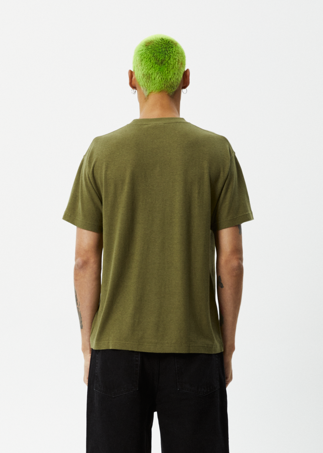 AFENDS Staple - Boxy Fit Tee - Military 