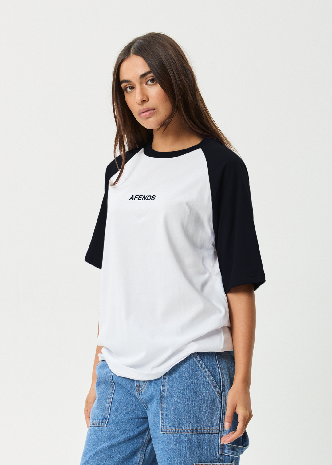 AFENDS Womens Ryan - Oversized Raglan Tee - Black 