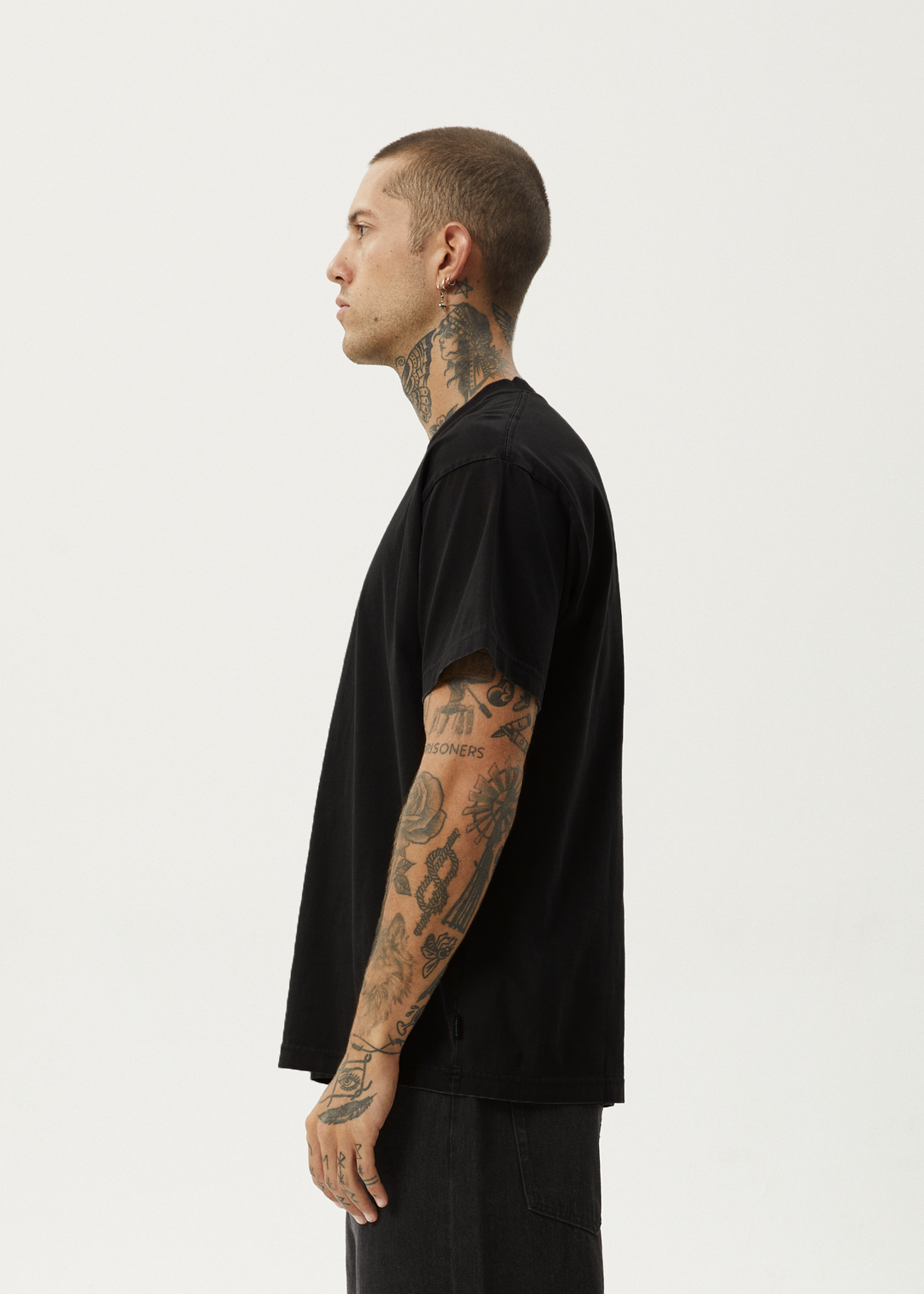 AFENDS Mens Genesis - Heavy Boxy Tee - Black 