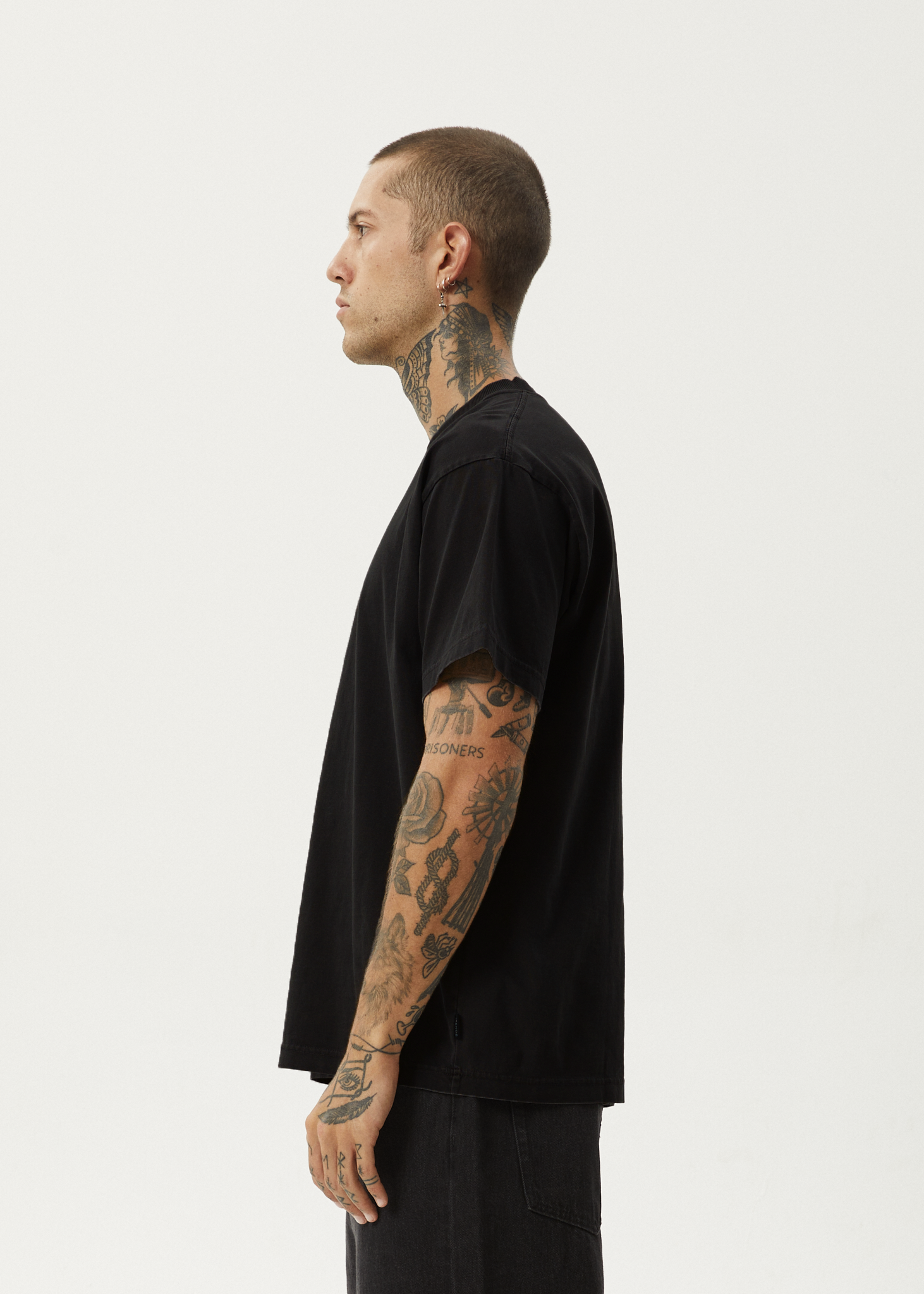 AFENDS Mens Genesis - Heavyweight Boxy Tee - Black