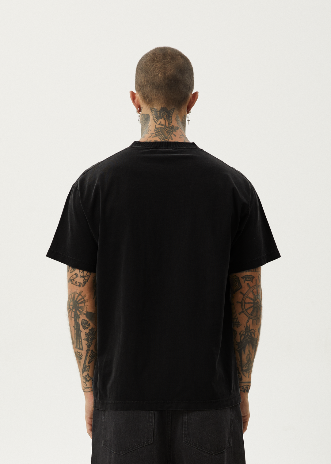 AFENDS Mens Genesis - Heavy Boxy Tee - Black 