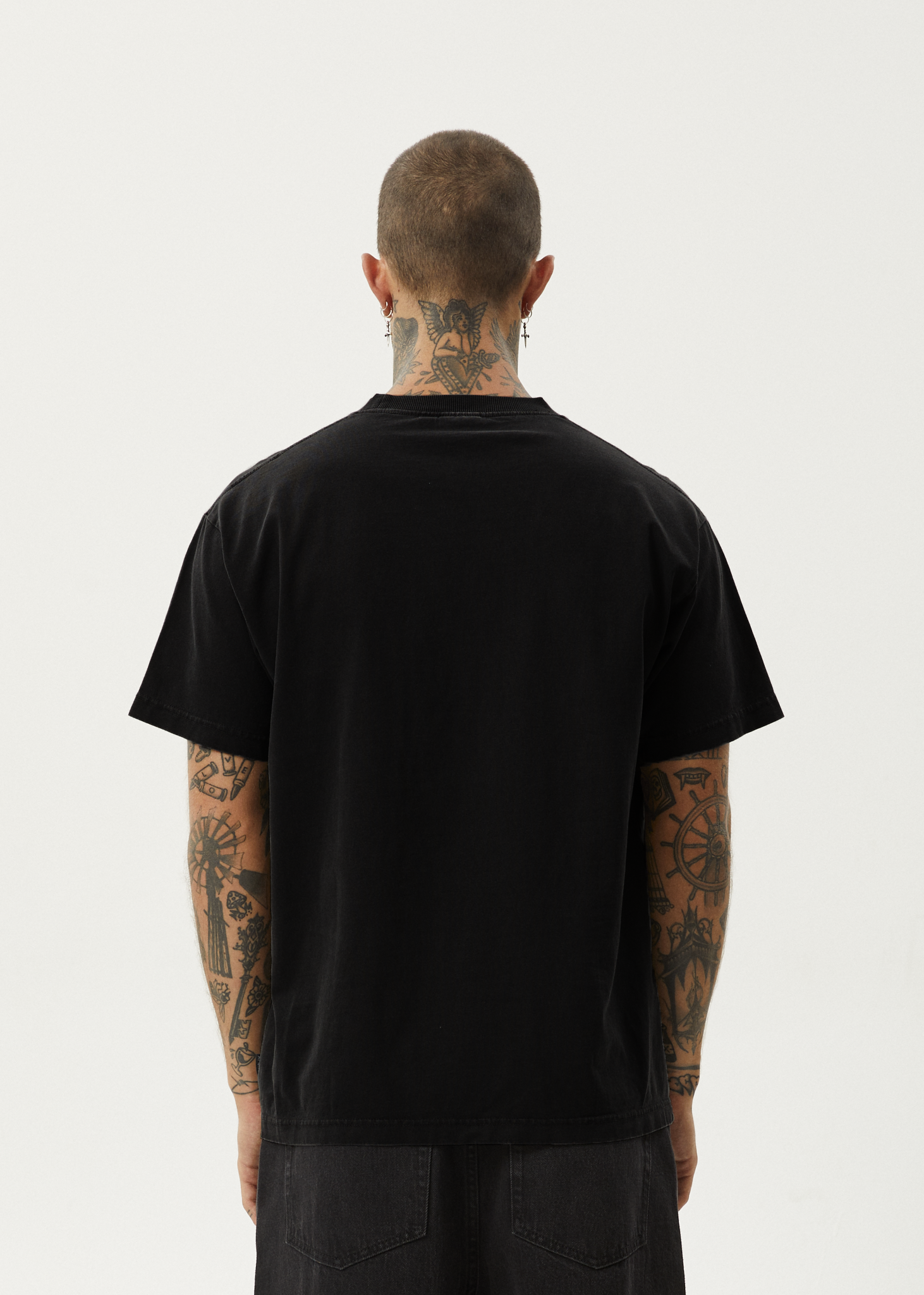 AFENDS Mens Genesis - Heavyweight Boxy Tee - Black