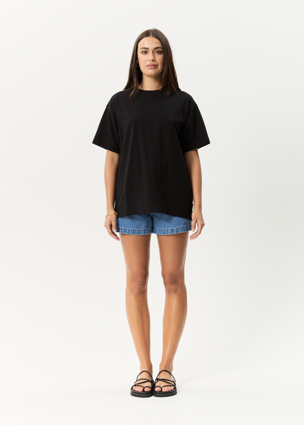 AFENDS Mens Genesis - Heavyweight Boxy Tee - Black