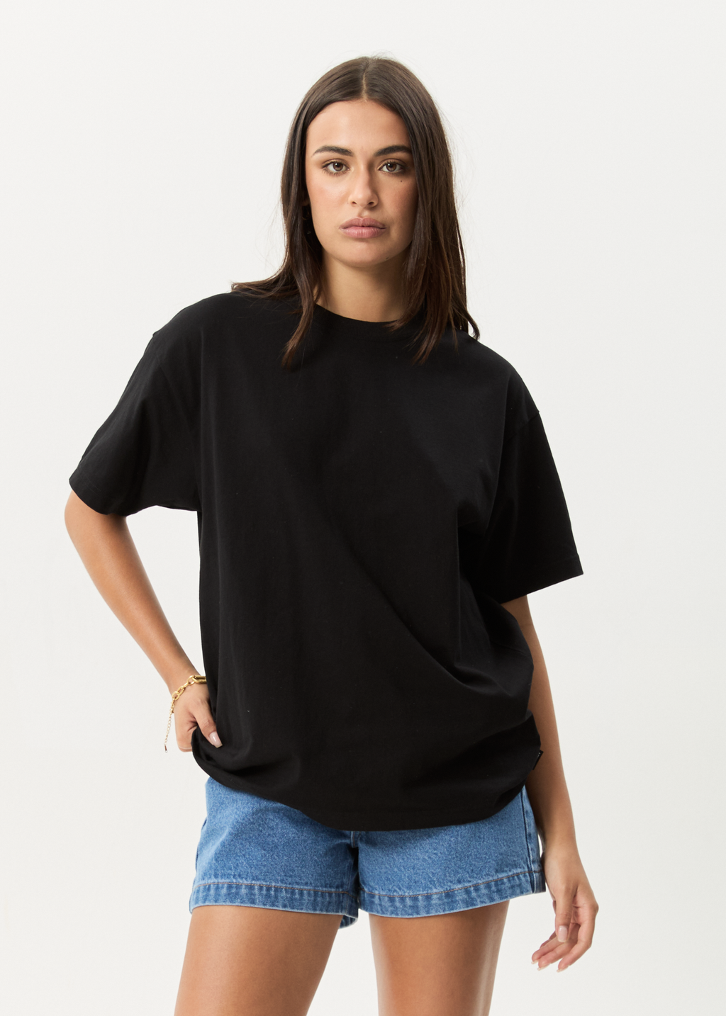 AFENDS Mens Genesis - Heavyweight Boxy Tee - Black