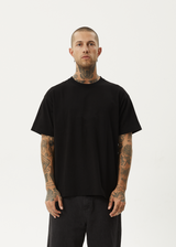 AFENDS Mens Genesis - Heavy Boxy T-Shirt - Black - Afends mens genesis   heavy boxy t shirt   black 