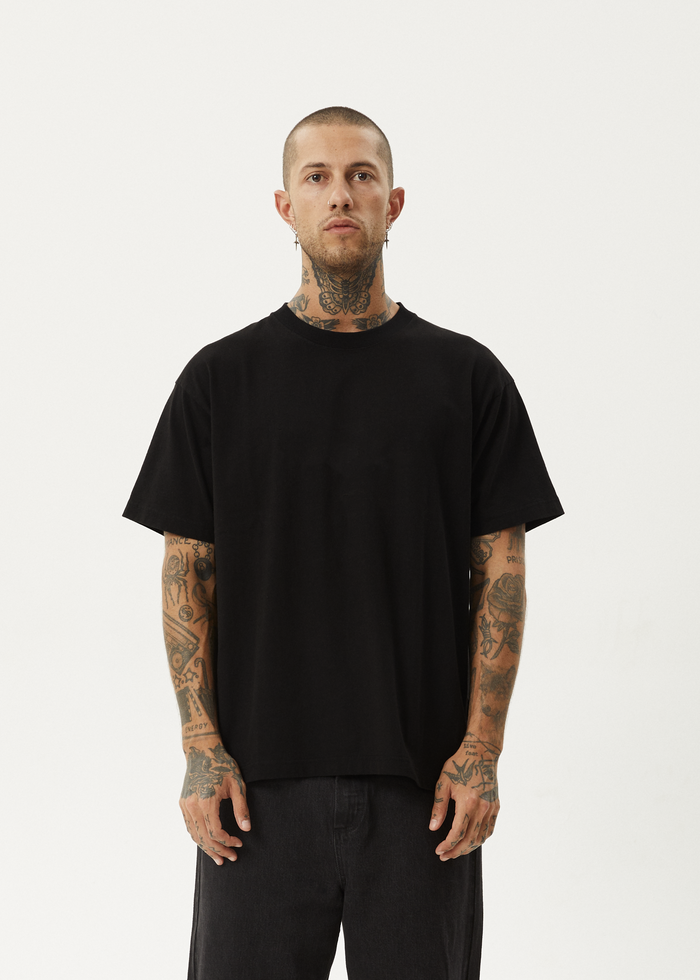 AFENDS Mens Genesis - Heavy Boxy T-Shirt - Black 