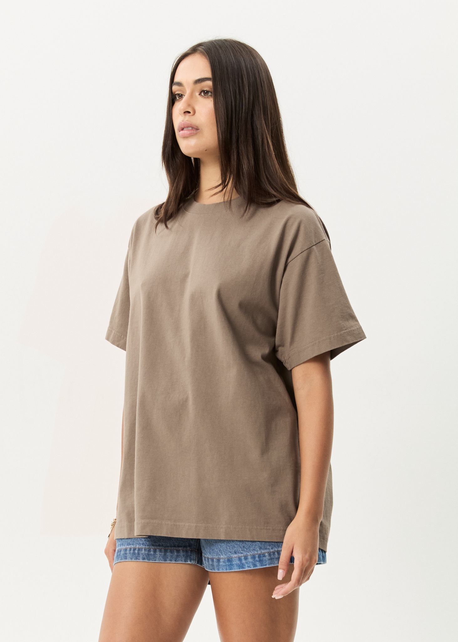AFENDS Mens Genesis - Heavyweight Boxy Tee - Fossil