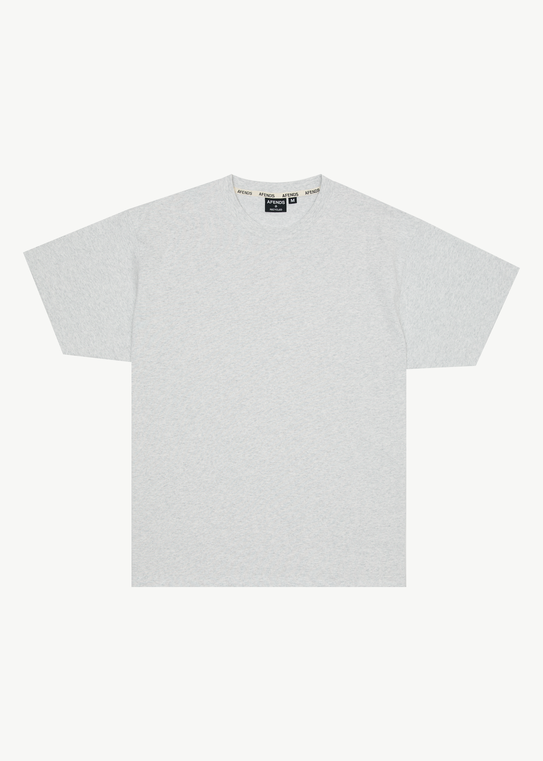 AFENDS Mens Genesis - Heavy Boxy Tee - Grey Marle 