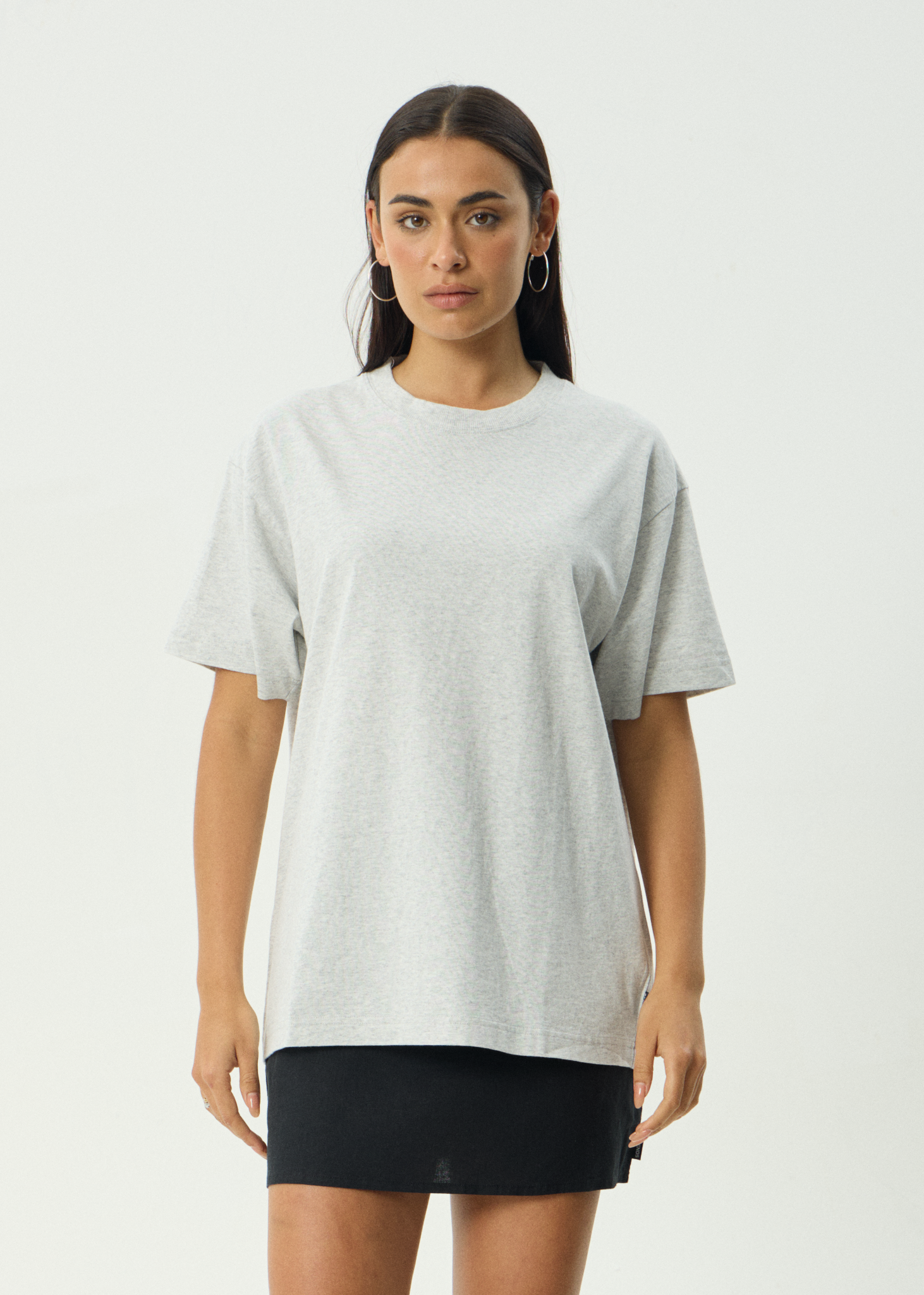 AFENDS Mens Genesis - Heavyweight Boxy Tee - Grey Marle